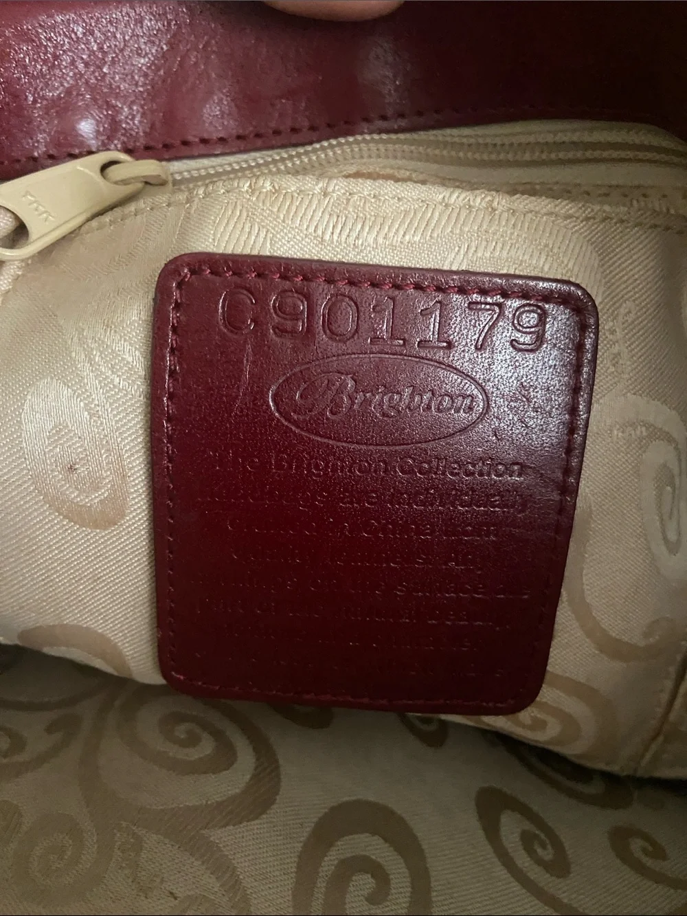 Brighton Quilted Heart-Patterned Burgundy Shoulder Bag - Picture 7 of 9